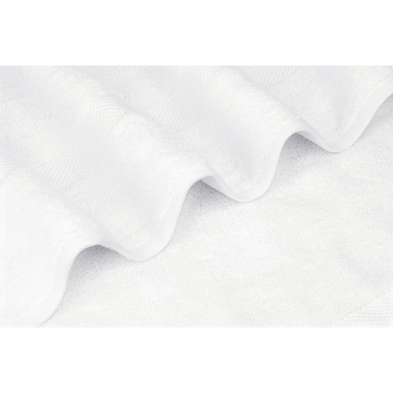 Large White Bath Towels (2 Pack) 100% Cotton 55x27 inches 400 GSM