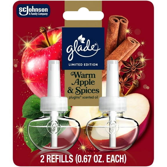 Glade® PlugIns® Refills Air Freshener, Christmas Stocking Stuffer Warm Apple & Spices, 1.34oz., 2 Count