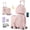 Pink, variant on Advwin Kids 2-Piece Ride On Luggage Set with 3D Dinosaur Design, 17" Hardshell Carry On Suitcase with Portable Travel Case, Charging Port, Cup Holder, Foldable Footrest & 6 Spinner Wheels, Blue