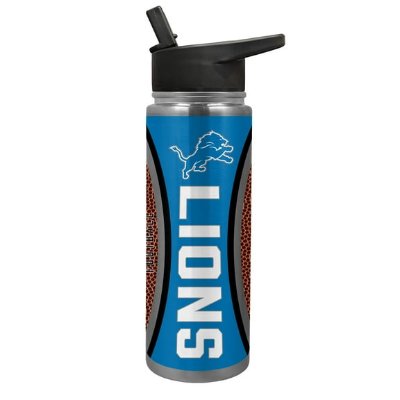 Detroit Lions 24 Ounce Vacuum Insulated Stainless Steel Waterbottle with Gameball Graphics