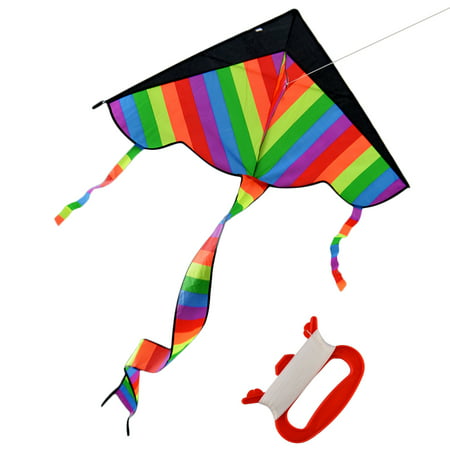 Latest Foldable Outdoor Sky Dancer Toy Kite 600D Polyester Fiberglass Triangle Flying Kite with Long