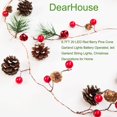 thumbnail image 4 of Christmas Garland with Lights, 6.5ft 20 LED Red Berry Pine Cone Garland Lights Battery Operated, led Garland String Lights, Christmas Decorations for Home, Garland for Fireplace, 4 of 7