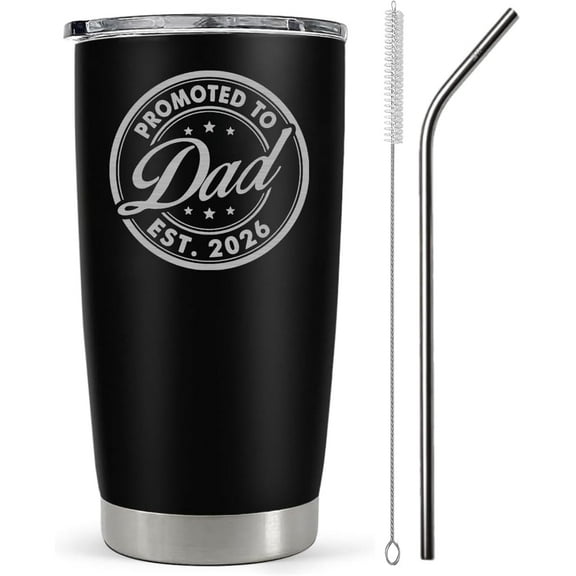 Christmas Gifts For New Dad 2026 Tumbler 20 Oz, Promoted to Dad Est 2026 Mug, Daddy Established 2026 Coffee Cup, 1st Time Fathers Day And Christmas Gifts, Daddy To Be Gift Ideas, Papa Travel Cup
