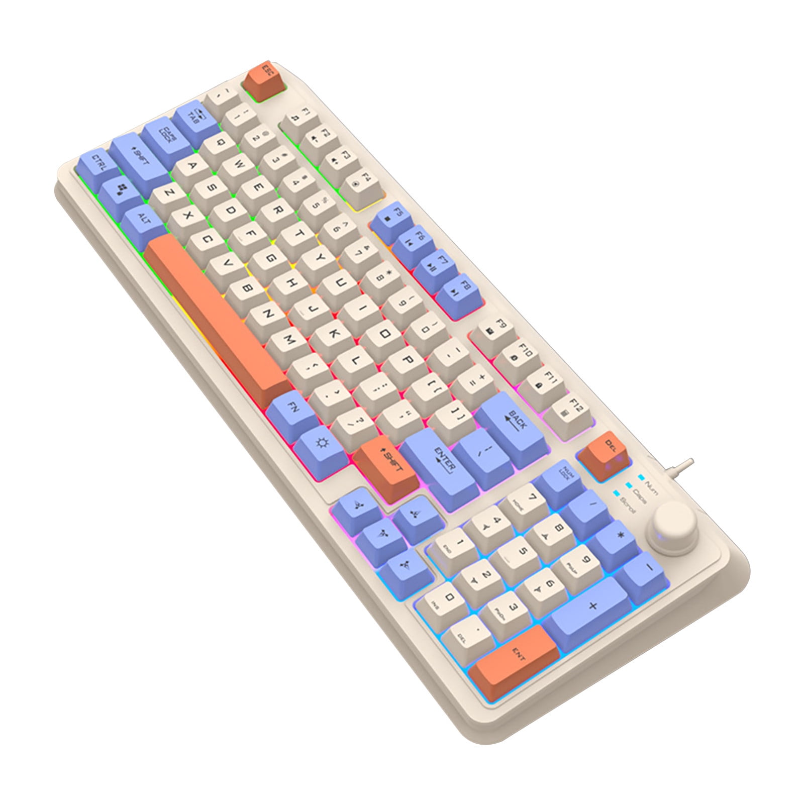 ESULOMP Gaming Keyboard 104 Keys Wired USB Colorful RGB Backlight Keyboard Cable Game Mixed Light Green Mechanical Keyboard