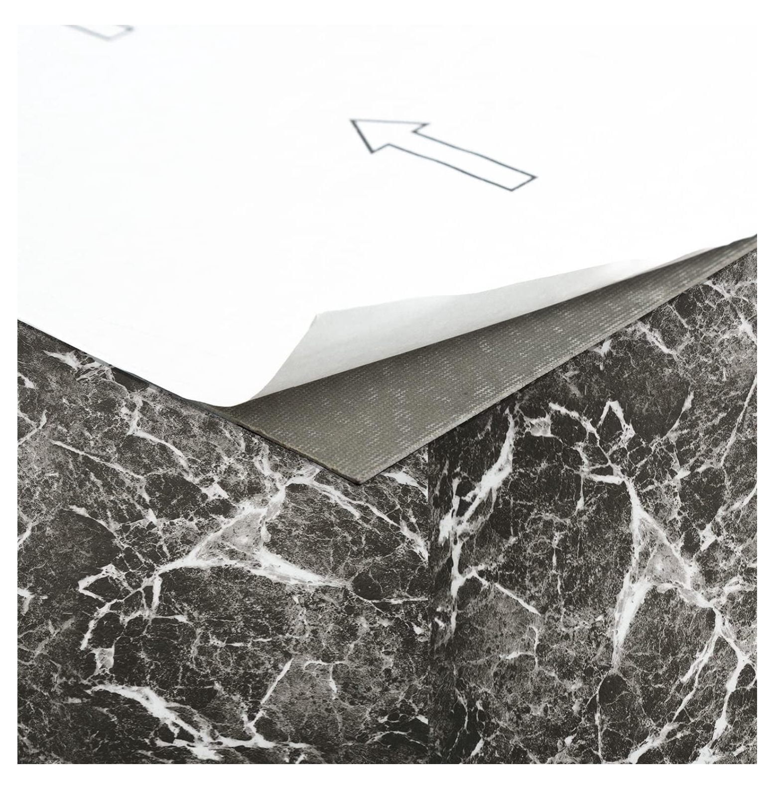 Charcoal Marble Black Vinyl Floor Tiles Self Stick Peel Flooring 12" x 12", 2-Pack (40 Pieces)