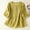 Yellow, variant on Women's Short Sleeve Regular Fit V-Neck Short Sleeve Cartoon Tee Flutter Regular Stretchable Collarless Loungewear Pull-On