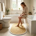 thumbnail image 4 of Alfombra de baño de microfibra con textura en relieve, tapete absorbente para ducha, alfombra antideslizante para baño, cocina, entrada, lavable, 60x40 cm, 4 of 5