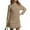 Khaki #040, variant on Mohiass Womens Cable Knit Sweater Dress Crewneck Patchwork Pleated Dresses Twofer Style Long Sleeve Mini Dress 2026 Beige S