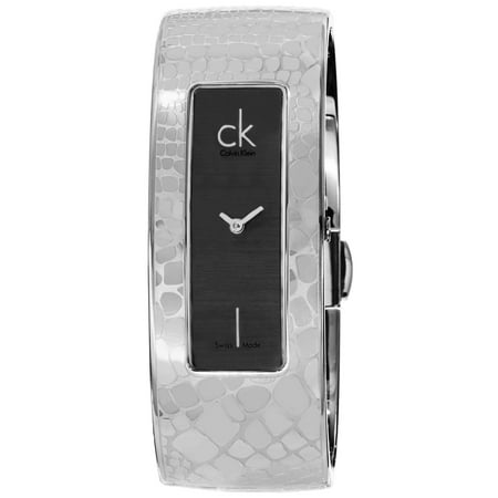 Calvin Klein Black Blazer - Calvin Klein Women's K2023107 'Instinctive' Black Dial Stainless Steel Bangle Quartz Medium Watch