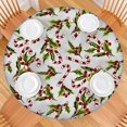 thumbnail image 2 of White Christmas Candy Cane Pattern Round Fitted Tablecloth with Elastic Edge,Dining Table Cover Waterproof,Outdoor Round Tablecloth for Camping,Dining,Indoor and Outdoor, 2 of 7