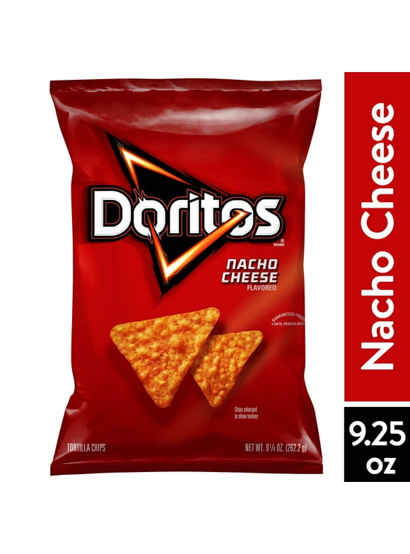 Doritos Nacho Cheese Flavored Tortilla Chips Snacks Chips, 9.25 oz