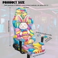 thumbnail image 2 of Whosucclay Colorful Rabbit Egg Print Gaming Chair Slipcovers, Stretchable Office Chair Cover 4 Pcs Computer Desk Chairs Covers with Armrest Covers, Rotating Armchair Protector Cover Easter Decor, 2 of 8