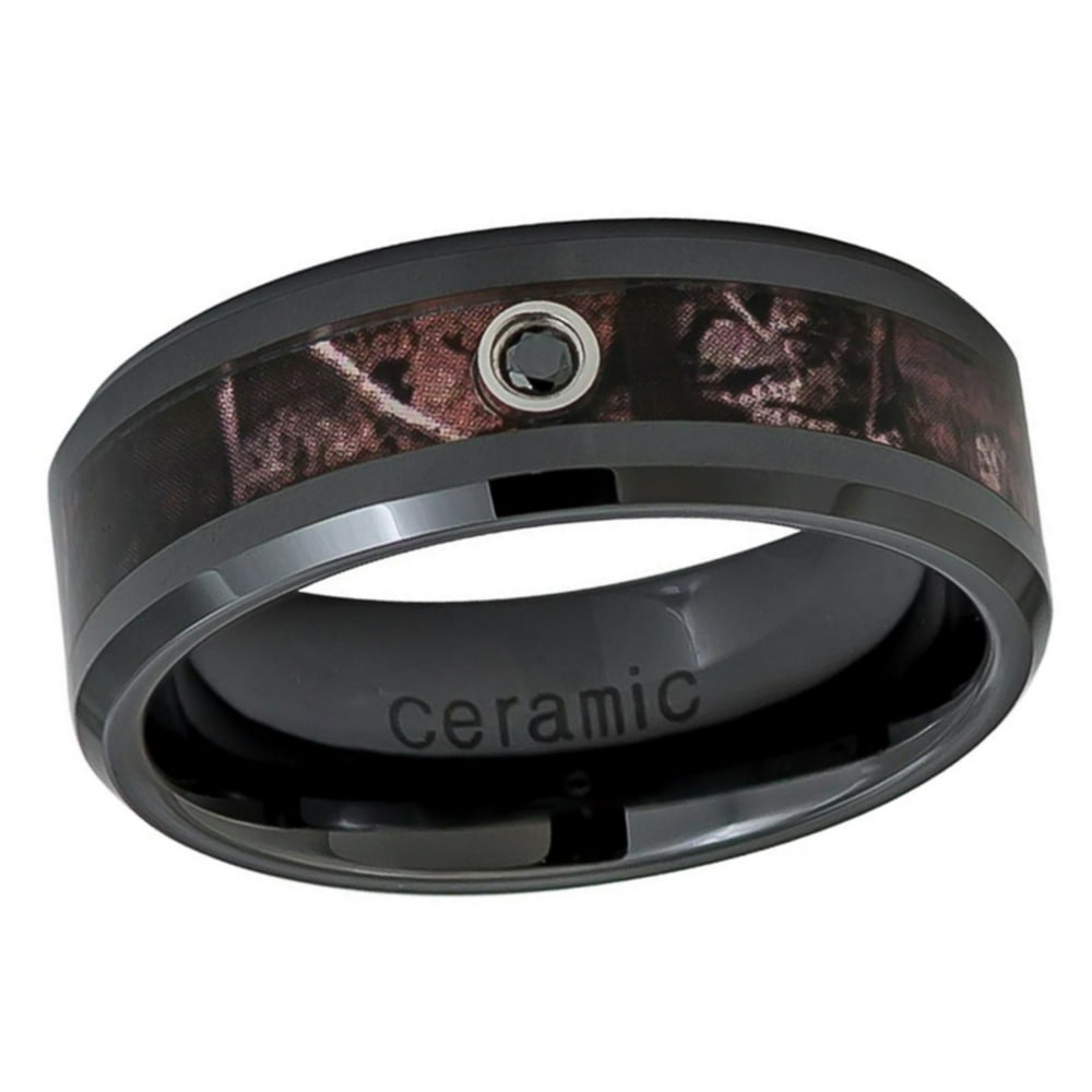 Pristine J Men Women Ceramic Wedding Band Ring 8mm 0