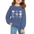 thumbnail image 4 of KAUOD Teen Girls Heart Print Sweatshirts Oversized Crew Neck Long Sleeve Cute Pullover Tops Clothes Kids Cotton Hoodies, 4 of 9