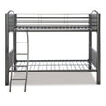 thumbnail image 6 of Powell Kalmia Heavy Metal Kid's Twin over Twin Convertible Bunk Bed with Built-In Ladder, Pewter, 6 of 19