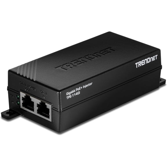 TRENDnet TPE-114GI 2-Port Gigabit PoE Injector with Auto-Sensing Technology, Plug & Play