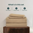 thumbnail image 4 of California King Size Bed Sheets Set - 400 Thread Count Sheets, 100% Egyptian Cotton Hotel Luxury Bedding, for Kids, Dorm Rooms & Adults Fits Mattress Upto 30" Deep Taupe Solid Sheet Set, 4 of 5