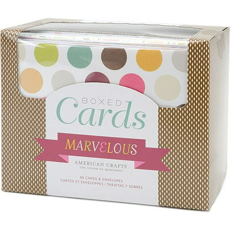 American Crafts Marvelous Boxed Cards, 4" x 6", 40/pkg
