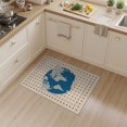 thumbnail image 2 of ODIKA 3'x5' Washable Throw Rug Stain Resistant, Low Profile, Non-Slip Round Circle Map Sphere Dotted Cosmic Planetary Galaxy Circles for Entryway, Kitchen, Mudroom, 2 of 7
