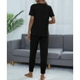 thumbnail image 5 of Aria Romance Women's Short Sleeve Lounge Set - Comfortable Top & Trousers Pajama Set S-2XL, 5 of 6