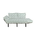 thumbnail image 2 of Ivory and Blue Futon Couch, Forget-me-not Flowers Pattern Fresh Foliage on Ivory Backdrop, Daybed with Metal Frame Upholstered Sofa for Living Dorm, Loveseat, Pale Blue Ivory, by Ambesonne, 2 of 4