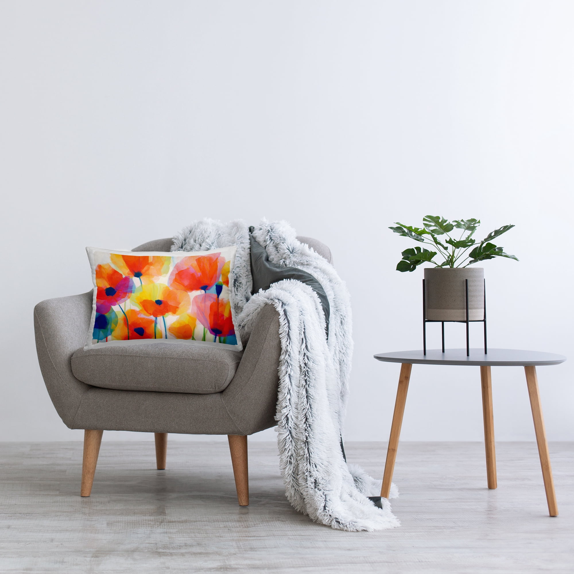 Stupell Industries Poppies At Golden Hour Decorative Printed Throw Pillow, design by Chromatic Storm Studio, 14 x 7 x 20