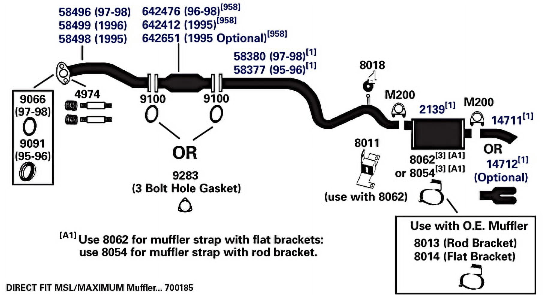 Walker Exhaust Gasket Fits select: 1997-2002 CHEVROLET CAVALIER, 2011-2014 MAZDA MAZDA2