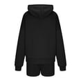 thumbnail image 4 of Wyobmus Women's 2 Piece Sweatsuit Fall Outfits Long Sleeve Pullover Sweatshirt Cargo Shorts Lounge Set Tracksuits C-Black, 4 of 6