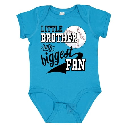 

Inktastic Little Brother and Biggest Fan- Baseball Family Fan Gift Baby Boy or Baby Girl Bodysuit