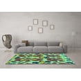 thumbnail image 3 of Ahgly Company Indoor Square Abstract Turquoise Blue Modern Area Rugs, 3' Square, 3 of 4