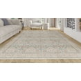 thumbnail image 2 of E-Z Wash Traditional Medallion Pattern Velvet Plush Green, Room Size Machine Washable Area Rug 8X10, Ideal for Living Room, Dining Room, Bedroom, 2 of 5