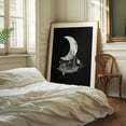 thumbnail image 2 of Moon Ship - Digital Art Surrealism Moon Boat Stars Fantasy Astronomy Nautical Oak Framed Wall Art Print 8 x 10 inches, 2 of 12