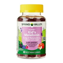 Spring Valley Kids Melatonin Dietary Supplement Gummies, Raspberry, 1 mg, 60 Count