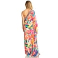 thumbnail image 2 of Sakkas Dora Women's One Shoulder Short Sleeve Casual Elegant Maxi Dress with Print - 609 - One Size Regular, 2 of 5