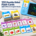 thumbnail image 3 of ICREOPRO Talking Flash Cards with LCD Writing Tablet, 2 in 1 Educational Toys for Kids, 224 Sight Words, 112 Double-Sided Cards, Erasable Drawing Board, Preschool Learning Toy, Blue, 3 of 9