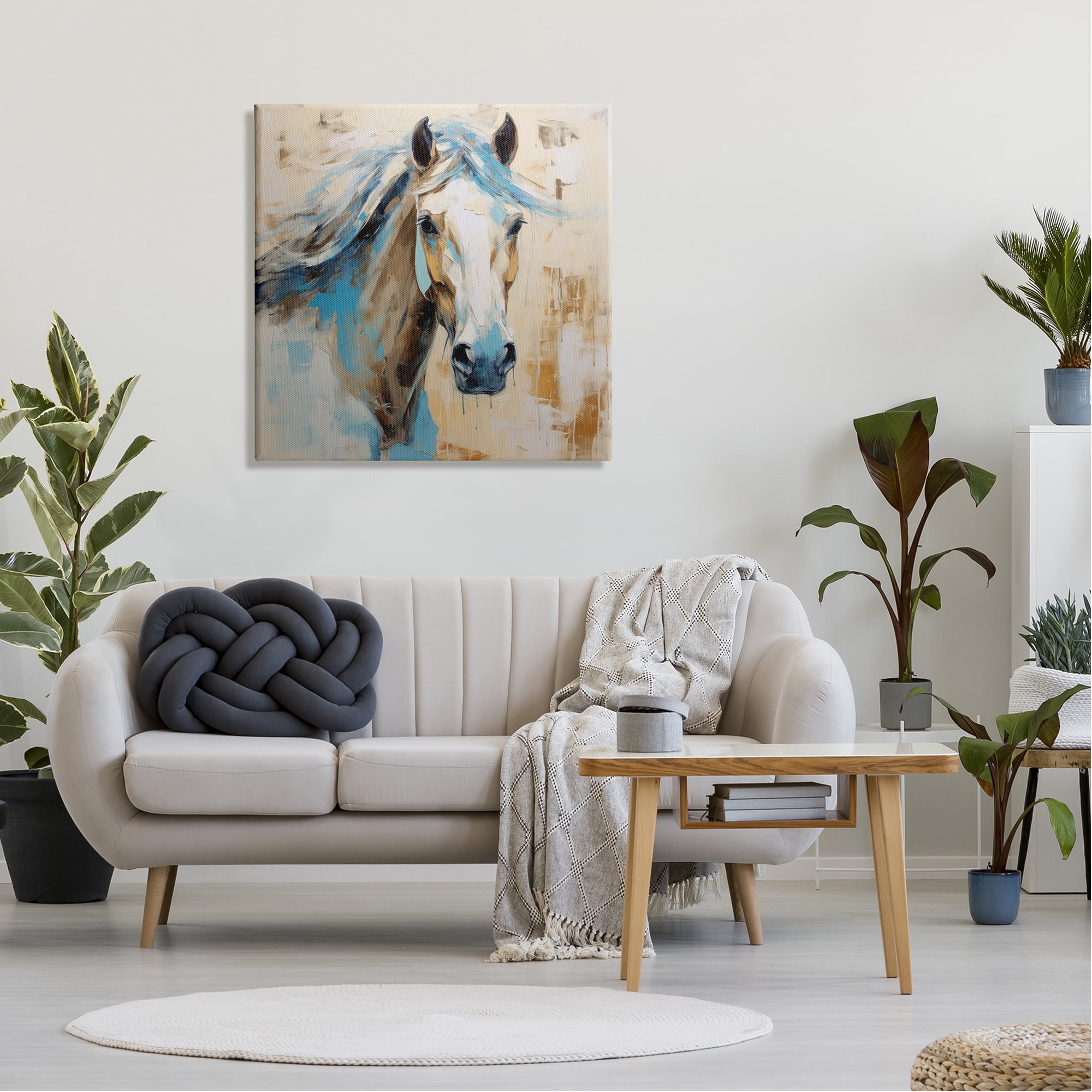 Stupell Industries Modern Stallion Portrait Animals & Insects Painting Gallery Wrapped Canvas Art Print Wall Art, 30 x 30