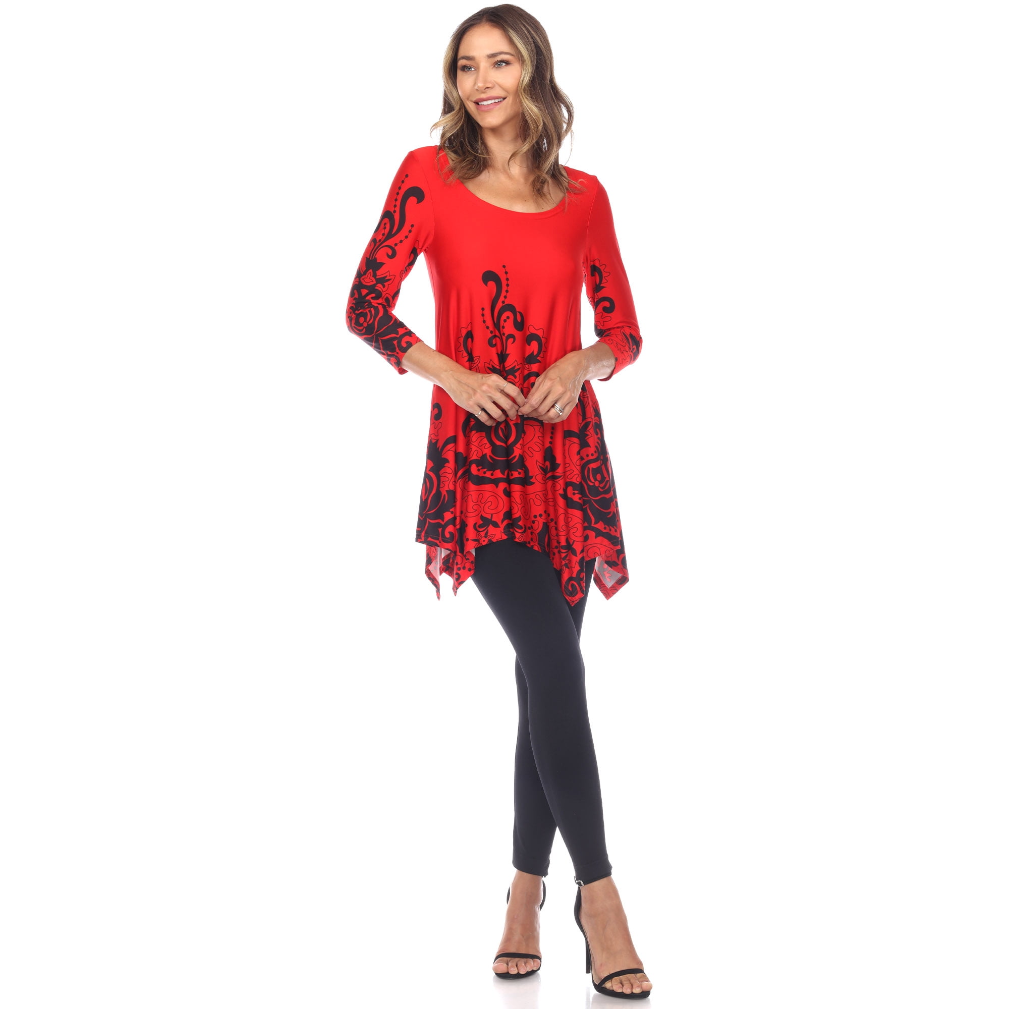 Women's Damask Print Tunic Top - image 4