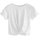 thumbnail image 1 of Dinheiro Camiseta corta de verano para mujer, camiseta de manga corta sólida con frente torcido, XL,, 1 of 5