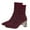 Wine, variant on Women Fashion Short Boots Fall Winter Solid Color Casual Comfortable Knit Stretch Sock Booties High Heel for Party Wedding