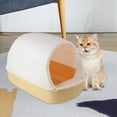 thumbnail image 6 of Hooded Cat Litter Box with Lid Odorless Removable Pet Accessories Cat Toilet Yellow, 6 of 8