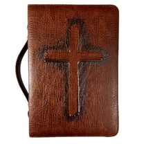 White Dove Designs Bible Cover-Vintage Cross-Brown-LRG