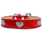 Crystal Heart Dog Collar, Red Ice Cream - Size 12