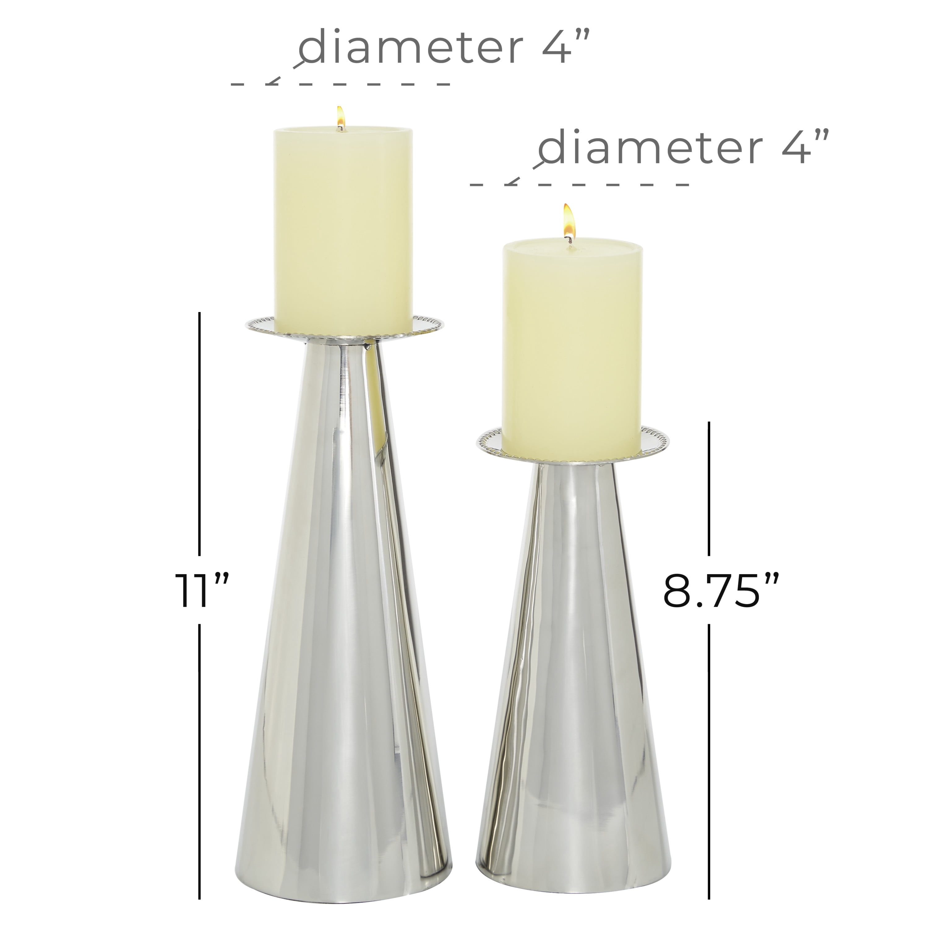 DecMode 8.75", 11"H Modern Wall Sconce, Silver, 2 - Pieces
