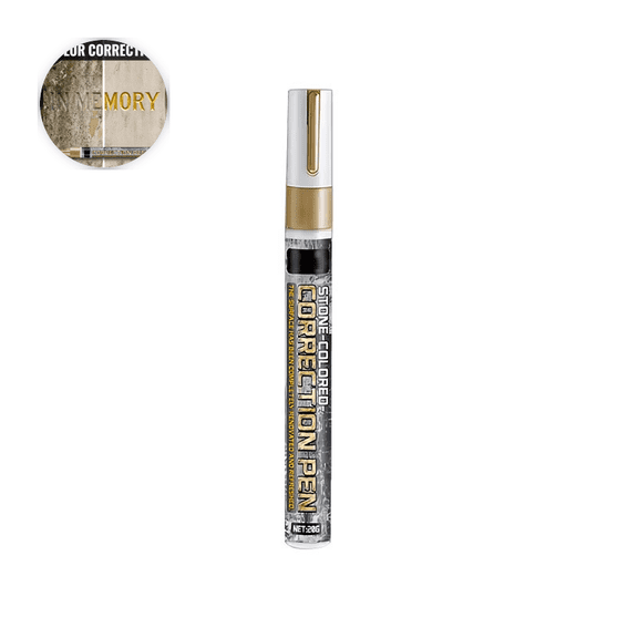 Waterproof Gold Paint Marker Pen for Tombstone Lettering Restoration, Metal, Glass, Wood & Plastic - Permanent, Fade-Proof, Fine Tip, 20ml