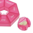 thumbnail image 3 of Unique Bargains 1 Pc Pill Case 7 Grid Polygonal Pill Box Rose Pink, 3 of 6