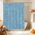 thumbnail image 4 of Slate Blue Solid Color Shower Curtain, Waterproof Shower Curtains for Bathroom, Minimalist Vintage Linen Texture Washable Fabric Bathtub Curtain Set Bath Decor with 12 Hooks Extra Long 72"x96", 4 of 8