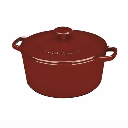 Cuisinart Chef's Classic Enameled Cast Iron Round Covered Casserole, 5 Qt, Cardinal Red