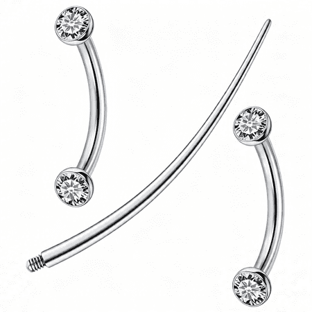DESIGNICE Titanium 16G 6/8/10Mm Eyebrow/Rook/Snug/Vertical-Labret/Vch/Snake-Eyes/Anti-Tragus/Christina/Daith/Belly-Button/Bridge/Hood/Surface Curved Barbell Piercing Jewelry for Women Men