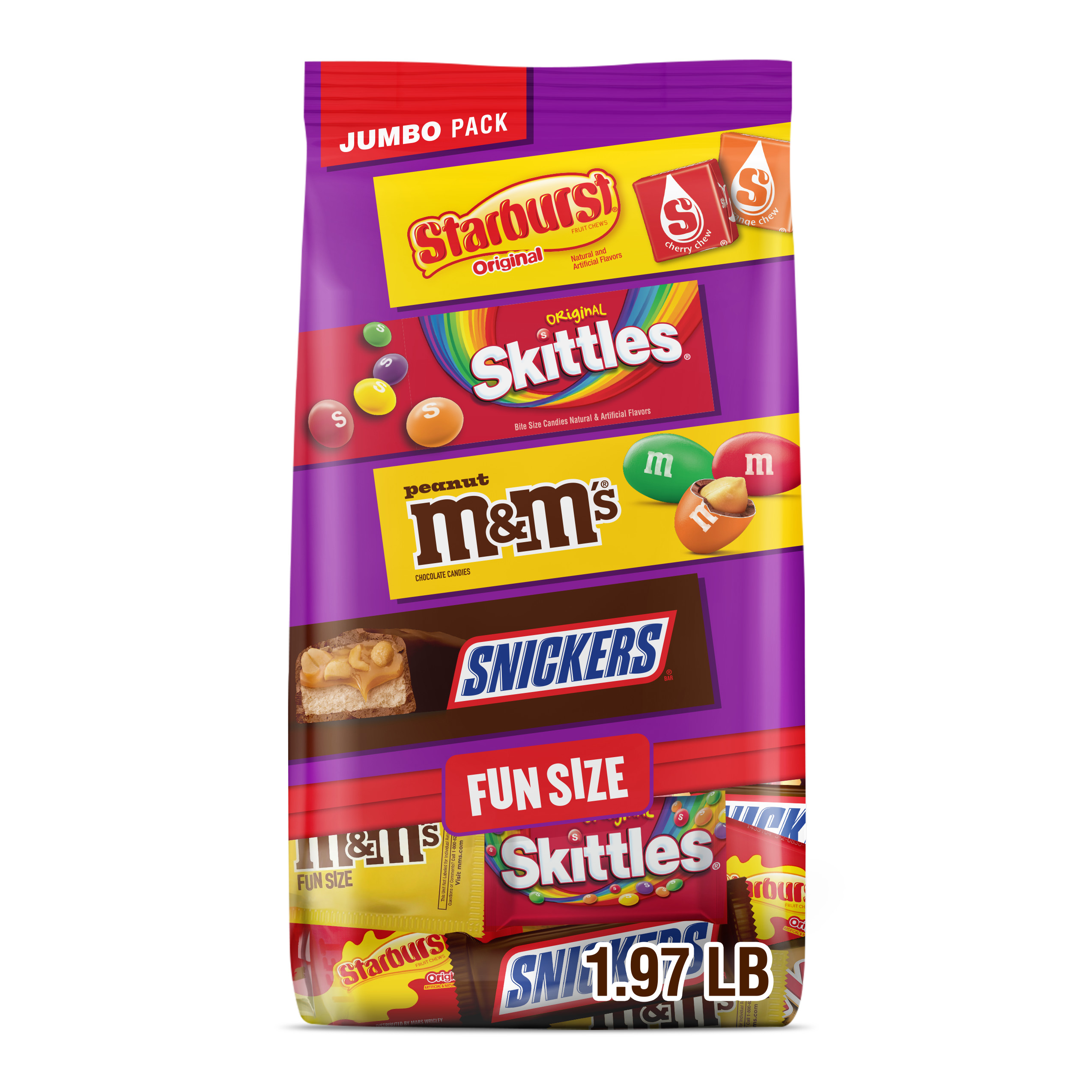 M&M's, Snickers, Skittles & Starburst Jumbo Bag, 31.59 oz photo 1
