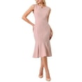 thumbnail image 2 of INSPIRE CHIC Women's Sleeveless Dress V Neck Elegant Work Fishtail Dresses, 2 of 5
